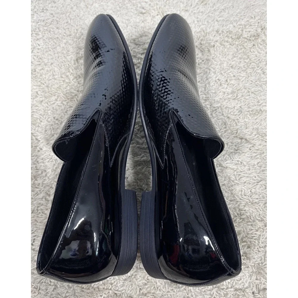 Moretti Gold Label Black Embossed Patent Leather Dress Shoes Mens 15 Formal Wear